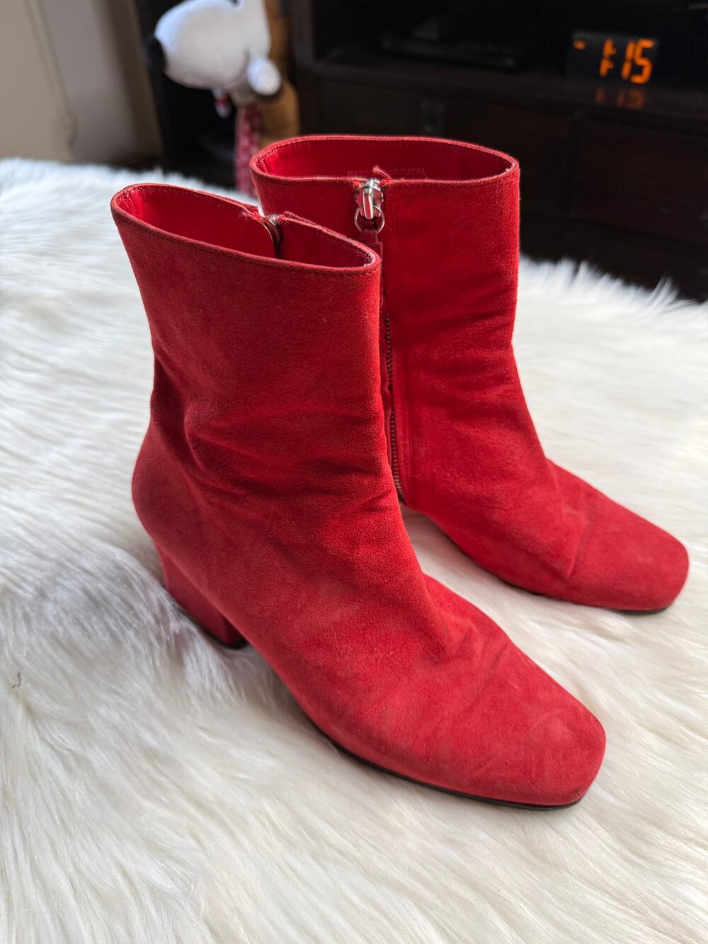 Dorateymur Red Suede Sybil Ankle Boots